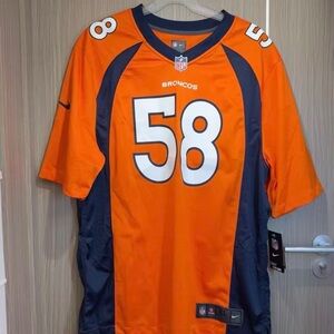 NFL Men's Vibrant Orange and Dark Blue Jersey